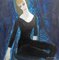 Laimdots Murnieks, Bailarina con leotardo negro, 1969, óleo sobre lienzo, Imagen 1