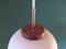Lámpara de suspensión danesa de vidrio opalino de Bent Karlby para Lyfa, años 50, Imagen 6