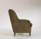 Green Fabric Armchair with Wooden Legs by Paolo Buffa, 1950s 2