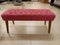 Panche in tessuto rosa con gambe coniche in legno, anni '50, set di 2, Immagine 5