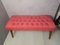 Benches in Pink Fabric with Conical Wooden Legs, 1950s, Set of 2, Image 8