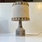 Vintage Danish Ceramic Hippie Table Lamp with Painted Flowers, 1970s, Image 1
