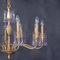 Vintage Brass Chandelier with Murano Glass, 1970s 7