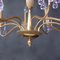 Vintage Brass Chandelier with Murano Glass, 1970s 8