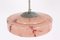 Italian Ceiling Lamp with Marble Glass Shade, 1930s 2