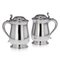 Italian Silver Lidded Tankards, 1890s, Set of 2 1