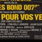 Póster de James Bond for Your Eyes Only original en francés, 1983, Imagen 22