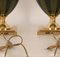 Vintage French Ceramic Lamps in Gilded Brass by Maison Le Dauphin, 1970s, Set of 2 2