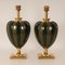 Vintage French Ceramic Lamps in Gilded Brass by Maison Le Dauphin, 1970s, Set of 2 9