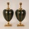 Vintage French Ceramic Lamps in Gilded Brass by Maison Le Dauphin, 1970s, Set of 2, Image 9