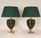 Vintage French Ceramic Lamps in Gilded Brass by Maison Le Dauphin, 1970s, Set of 2 11