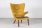 Chaise en Teck avec Tapisserie en Laine dans le style de HJ Wegner, 1950s 1