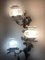 Antique Silver Leaf Wrought Iron Wall Sconce, 1960s 4