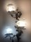 Antique Silver Leaf Wrought Iron Wall Sconce, 1960s, Image 4