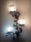 Antique Silver Leaf Wrought Iron Wall Sconce, 1960s 3