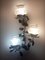 Antique Silver Leaf Wrought Iron Wall Sconce, 1960s 2
