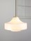 Mid-Century Italian White Glass & Brass Pendant Lamp 3