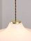 Mid-Century Italian White Glass & Brass Pendant Lamp 4