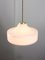 Mid-Century Italian White Glass & Brass Pendant Lamp 6