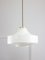 Mid-Century Italian White Glass & Brass Pendant Lamp, Image 12