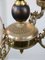 Lámpara de araña alemana vintage de latón con cuatro brazos, Imagen 8