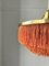 Large Brass Pendant Light with Silk Fringes from Jakobsson, Sweden 3