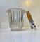 Swedish Glass Ice Bucket with Rattan Tong from Orrefors, 1980s, Set of 2 3