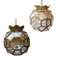 Vintage Glass & Brass Ceiling Lights, Set of 2 1