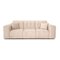 Fabric 3-Seater Sofa in Beige Velvet Upholstery from IconX Studios, Image 1