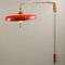 Telescoping Wall Lamp with Red Metal Shade and Counter Weight from Stilnovo, 1950s 3