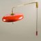 Telescoping Wall Lamp with Red Metal Shade and Counter Weight from Stilnovo, 1950s, Image 9