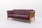 Vintage Danish Three-Seater Sofa in Aubergine Wool 1