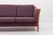 Dänisches Vintage 3-Sitzer Sofa aus Aubergine Wolle 8