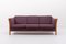 Dänisches Vintage 3-Sitzer Sofa aus Aubergine Wolle 2
