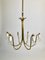 Large Austrian Chandelier with Six Shades in Brass from Josef Frank, 1954 6