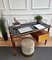 Mid-Century Italian Art Deco Style Walnut Desk with Glass Top, 1960s 4