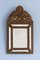 French Brass Repoussé Cushion Mirror with Crest, 1800s 1
