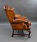 Antique Hand Dyed Leather Wing Back Sofa, 1880, Image 9