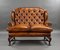 Antikes handgefärbtes Leder Sofa mit Rückenlehne, 1880 2