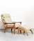 Sedia con schienale alto vintage e poggiapiedi di Juul Kristensen, anni '70, set di 2, Immagine 15