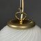 Large Italian Pendant Lamp in White Murano Glass, 1970s, Image 12