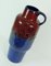 Vintage Blue and Red Fat Lava Vase 4
