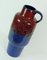 Vintage Fat Lava Vase in Blau und Rot 4