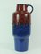 Vintage Blue and Red Fat Lava Vase 1