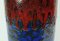 Vintage Blue and Red Fat Lava Vase, Image 5