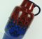 Vintage Blue and Red Fat Lava Vase 6