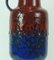 Vintage Blue and Red Fat Lava Vase 3