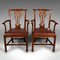 Antique English Carver Chairs in Chippendale Style, 1800, Set of 2 1