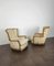 Wood & Fabric Armchairs, Italy, 1960s, Set of 2 3