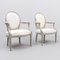 Pair, Gustavian White Painted Arm Chairs, Sweden, 1780-1790, Set of 2, Image 2